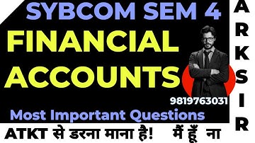 FINANCIAL ACCOUNTS SEM4|2025 EXAM CDOE |MUMBAI UNIVERSITY CDOE |SYBCOM SEM4 |Imp Question|Ark sir