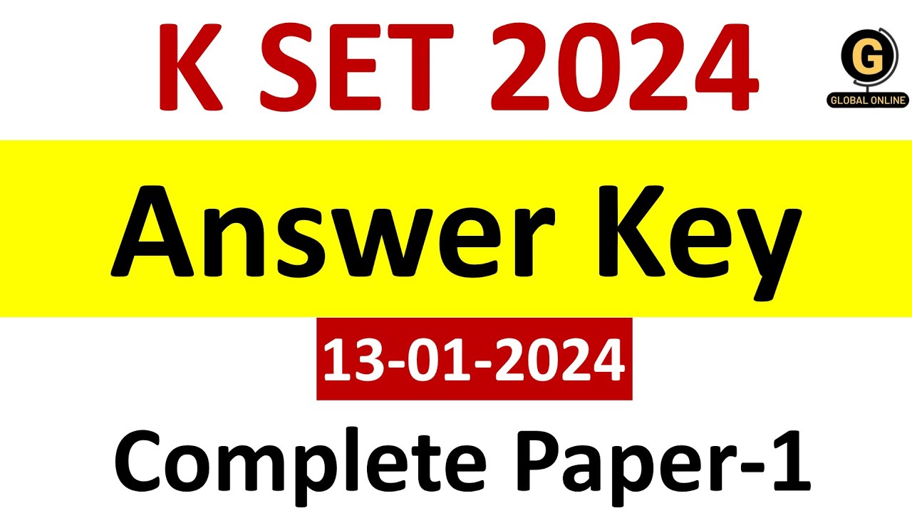 K SET 2024 Answer Key Paper 1 Complete Solution Karnataka SET Paper
