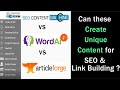 SEO Content Machine Review: (vs Wordai 4 vs Article Forge 2.6) | Urgent for Bloggers & Creators