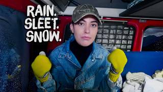 Truck Camping in Cold Rain All Night