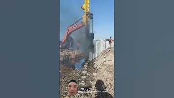 Máy đóng cọc bê tông siêu nhanh #excavator