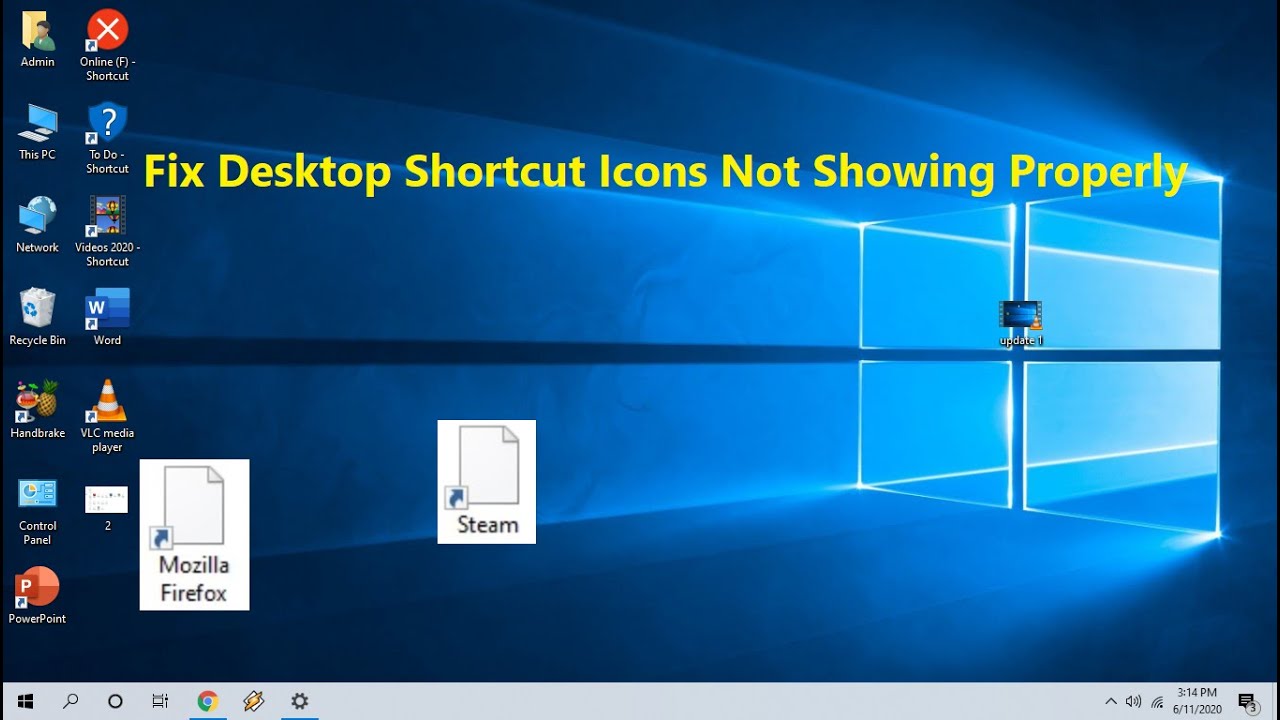 fix broken shortcuts windows 10