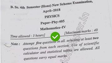 2018 Mdu BSc Physics Hons 4th Sem Mathematics Question Paper