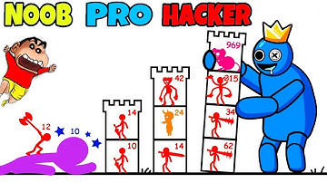 NOOB vs PRO vs HACKER in STICK WAR ZERO TOWER DEFENSE with SHINCHAN and CHOP | AMAAN-T