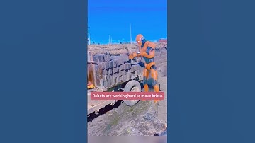 Robots are working hard to move bricks #amzing #robot