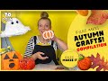 Autumn Crafts for Kids with Kylee Makes It!  Spooky Ghosts, Cute Pumpkins, Colorful Leaves!