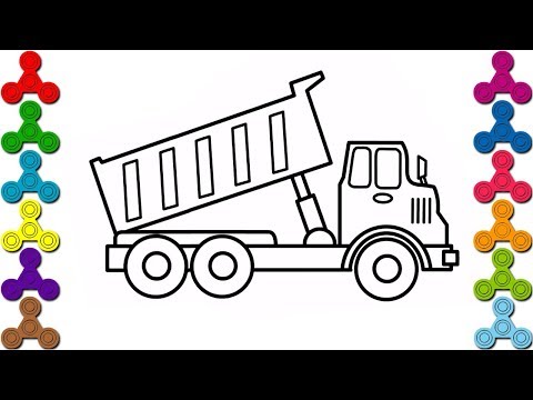 Cách vẽ ô tô tải | Bé tô màu ô tô đồ chơi | Màu sắc Tiếng Anh