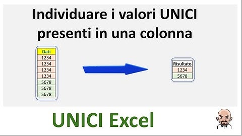 Excel funzione UNICI: Come estrarre valori univoci da una colonna