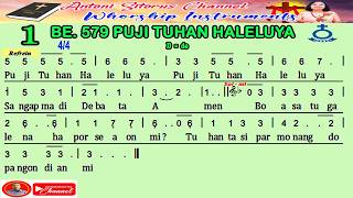 BUKU ENDE HKBP NO 579 PUJI TUHAN HALELUYA | NOT ANGKA | KARAOKE |