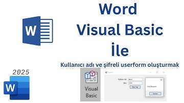 Microsoft Word 2025 Visual Basic Özelliği Kullanarak Kullanıcı adı ve şifre userformu oluşturma