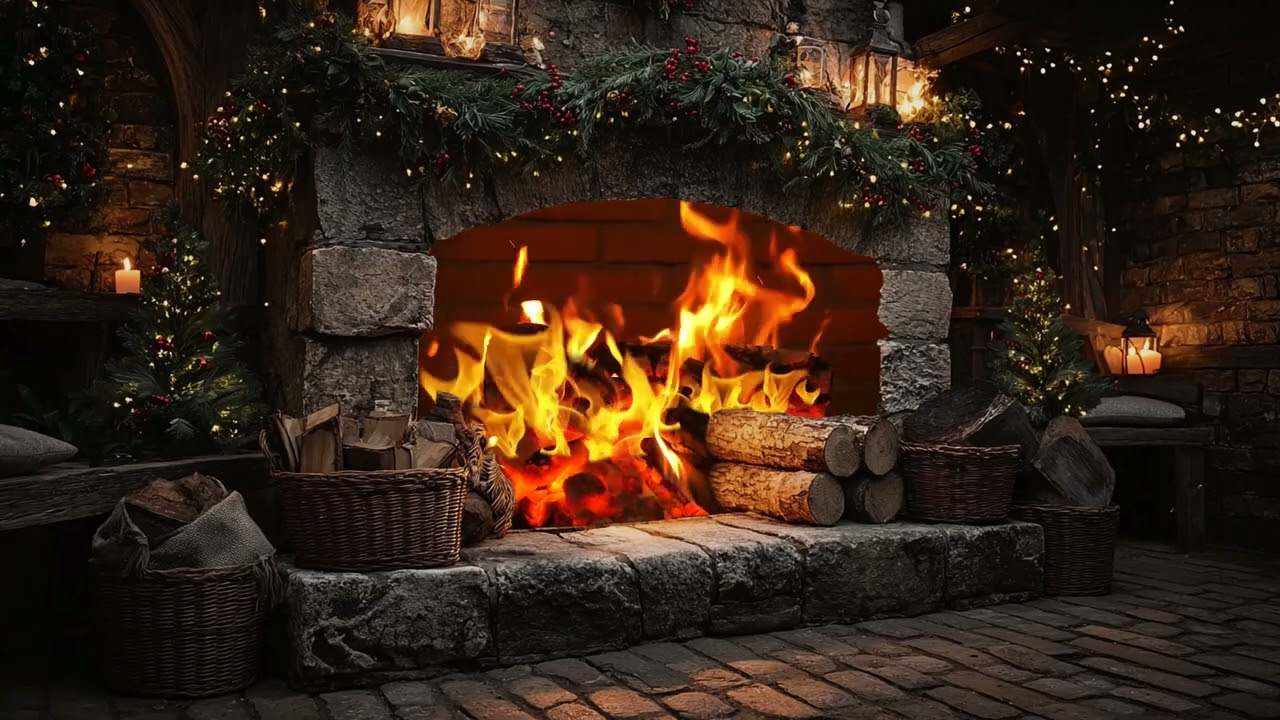 Soft Crackling Fireplace 🔥 Cozy Winter Fire Ambience 4K for Sleep & Stress Relief