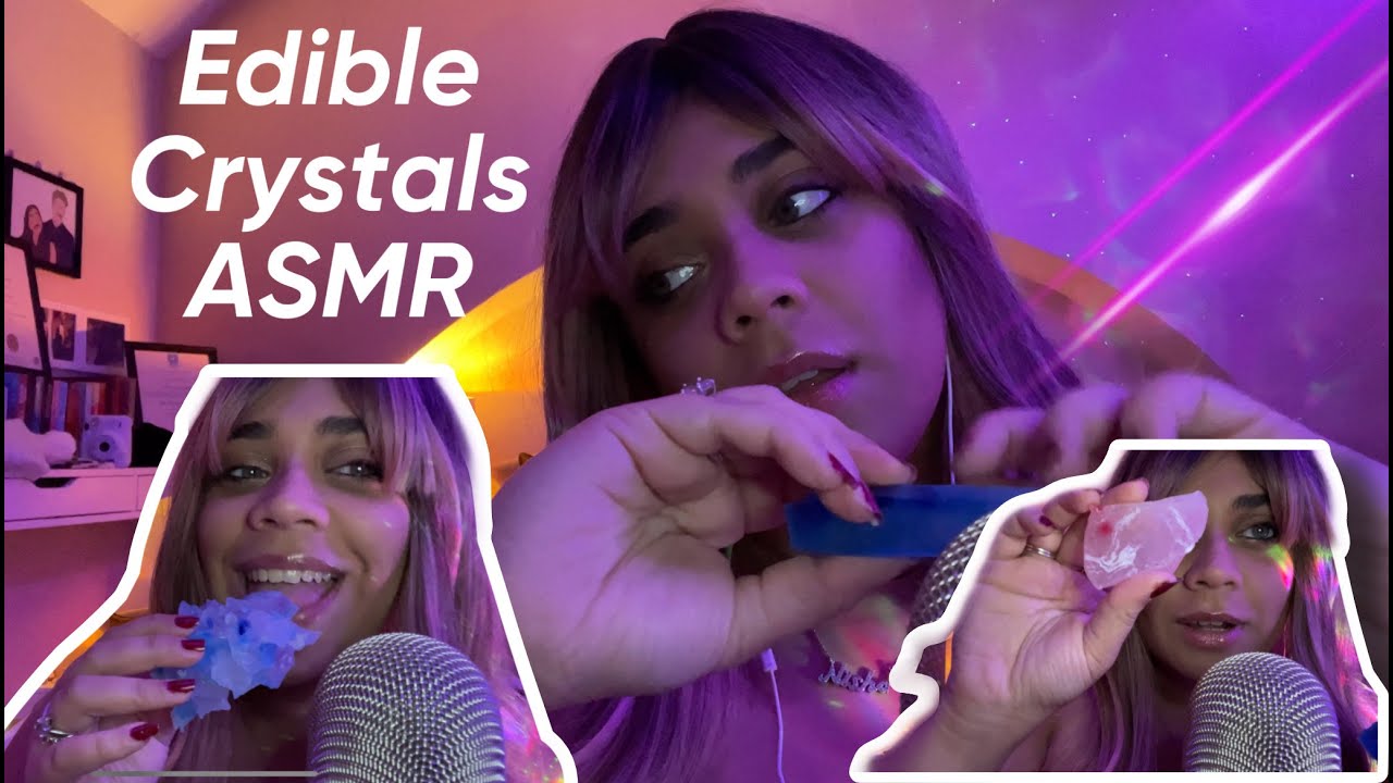 Edible Crystals ASMR  🔮 (Crunchy eating sounds)!!