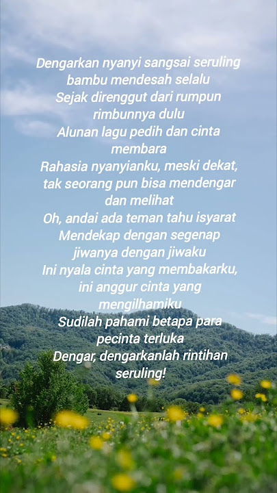 Seruling Merdu Puisi Jalaluddin Rumi #jalaludinrumi #syairkehidupan #puisihati #quotes