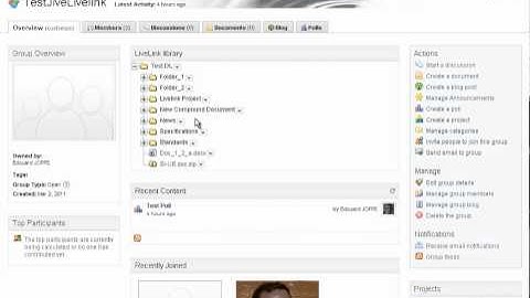 Jive-Livelink Widget Document Management feature