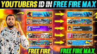 Youtubers Free Fire Max Id Vs Free Fire Id 😱 Mystery Reveal 1 year Old Id - Garena Free Fire