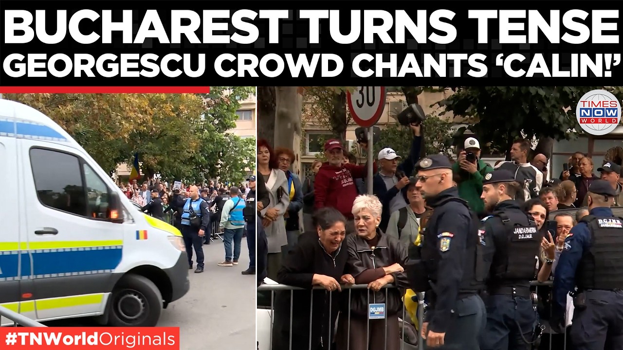 ⁣ROMANIA ERUPTS: Georgescu Supporters Chant Outside Detention Centre As He Faces 30-Day Detention
