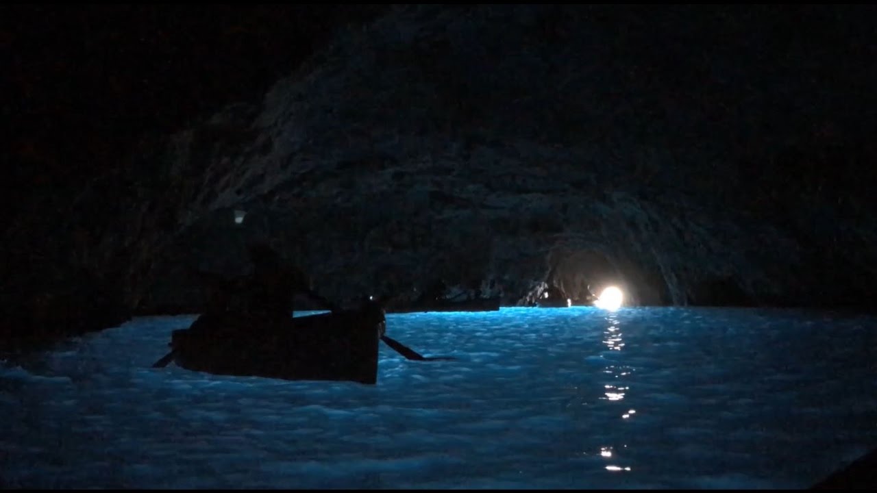 inside blue grotto Jockeying Dinghies at the Blue Grotto