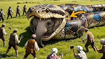 Heroic Rescue Team Saves Brave Mother Elephant from Giant Python Attack🐍