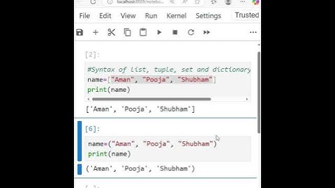 Syntax of List, Tuple, Set and Dictionary in Python