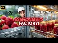How Strawberries Are Processed in Factory | Full 4K Production Process