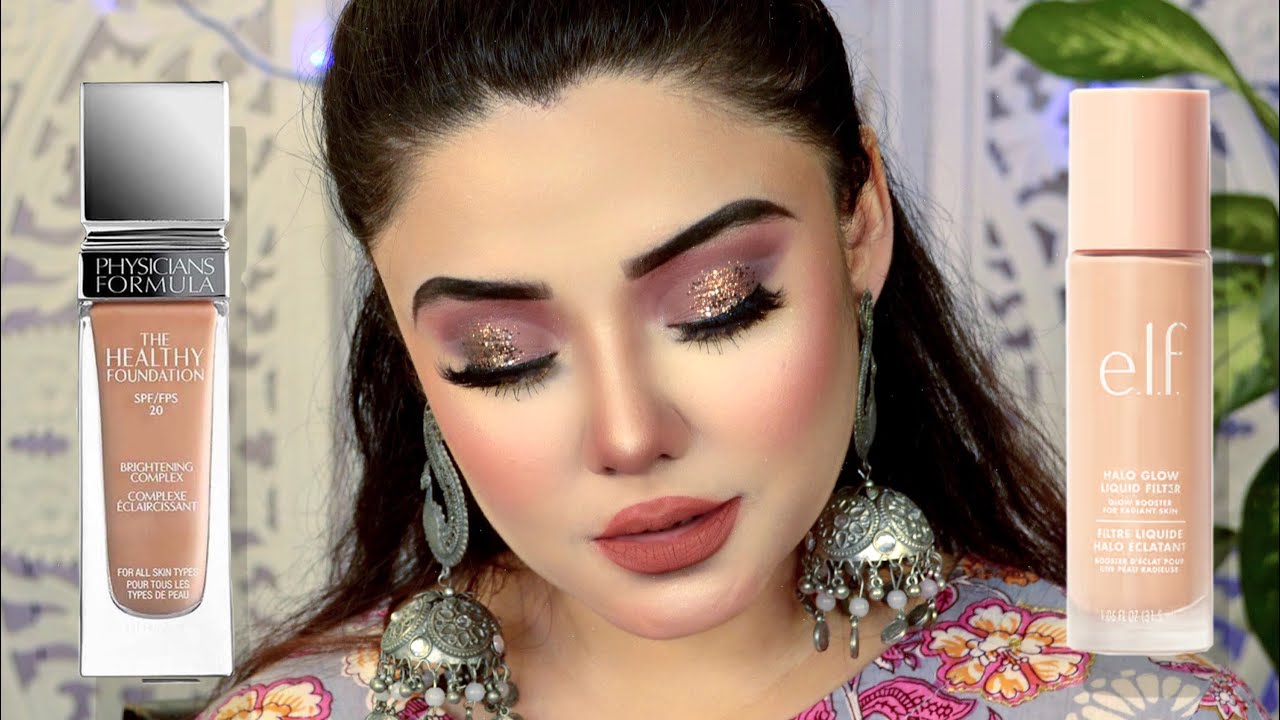 Kaise Kare Godh Bharai Makeup Nude Peach Glitter Eye Makeup Tutorial