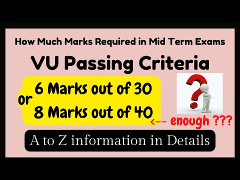 How Much Marks Required in Mids #vu || VU Passing Criteria || Proper Guideline ||
