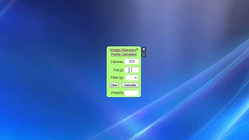 Weight Watchers Points Calculator
