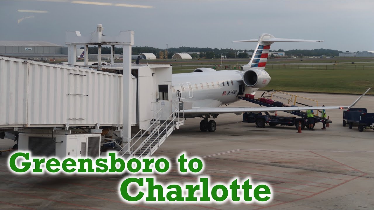 Full Flight American Eagle CRJ900 Greensboro to Charlotte (GSOCLT