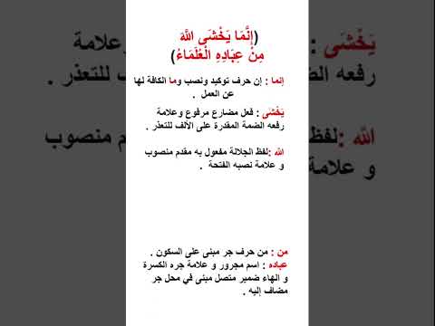 إعراب إنما يخشى الله من عباده العلماء إعراب القرآن إعراب