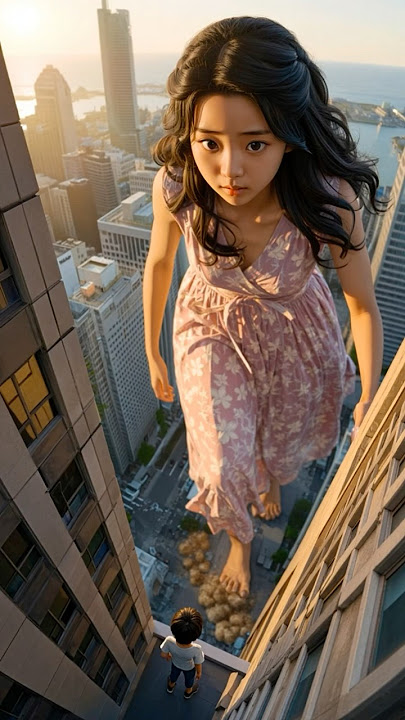 When a Giant Girl Waves at You | Hyper-Realistic AI Scene #suno #klingai #reve #aiart