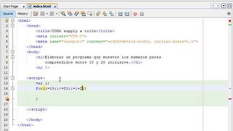 Ejercicio en JavaScript-for: Mostrar números pares entre 2 números