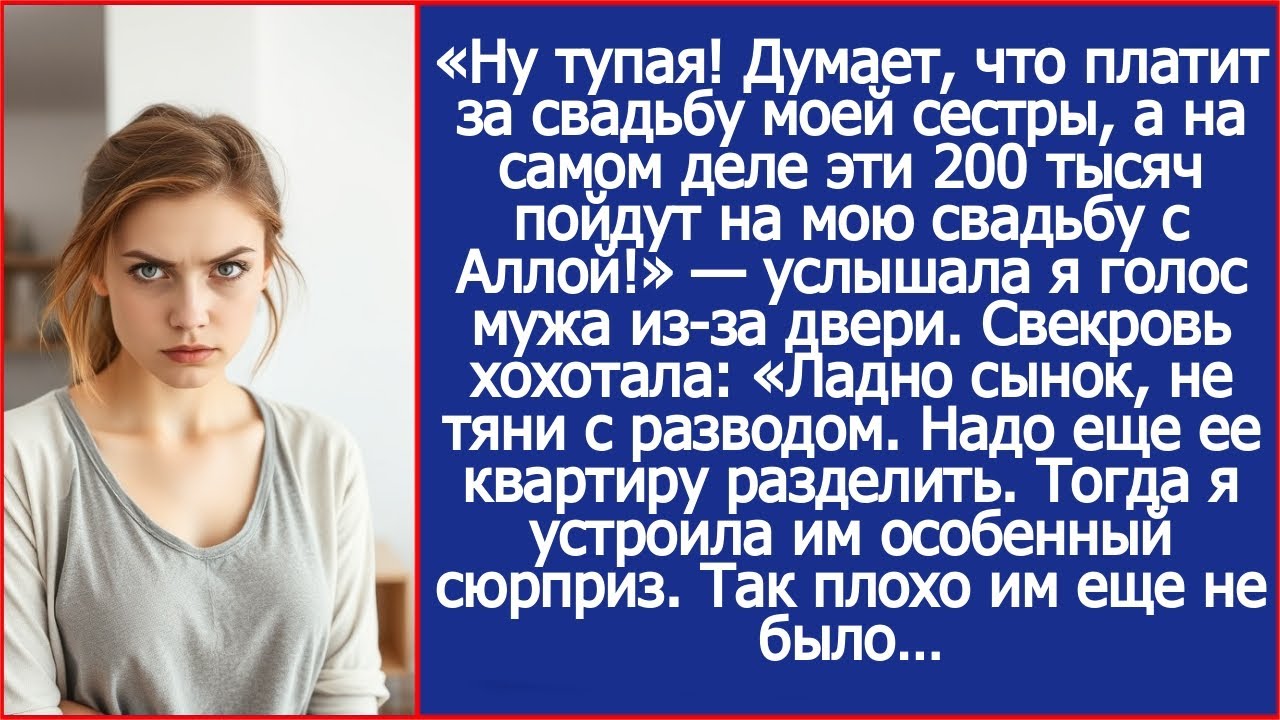 «Сынок, не тяни с разводом. Надо еще ее квартиру разделить.» - услышала я голос свекрови из-за двери