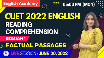 CUET 2022 English Language Reading Comprehension Tricks and Tips Practice Session 1