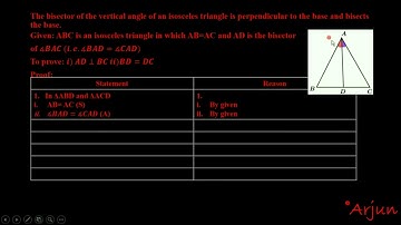 The bisector of the vertical angle of an isosceles triangle is perpendicular to the base and bisects