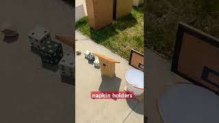 A lot of handmade napkin holders