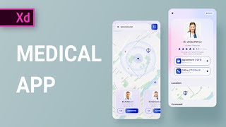 [2] Medical Mobile App UI Design in Adobe Xd | SpeedArt Tutorial screenshot 2