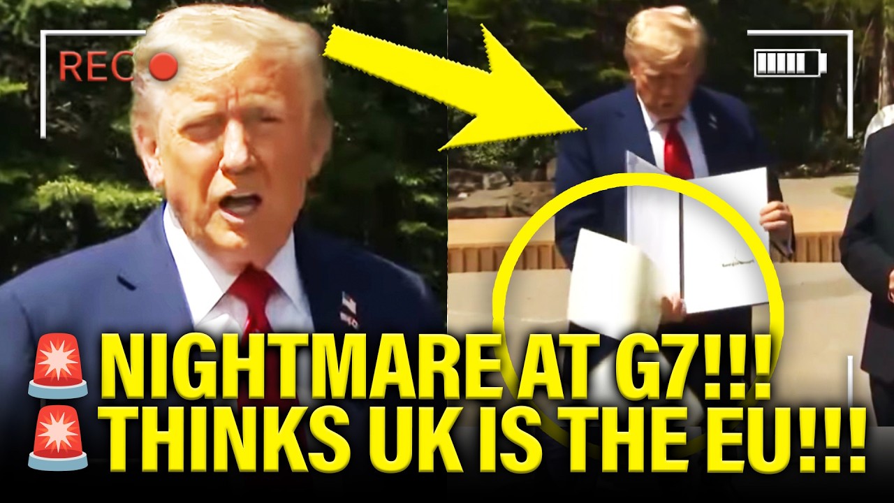 Trump has DISASTER Press Brief with UK PM and DROPS PAPERS