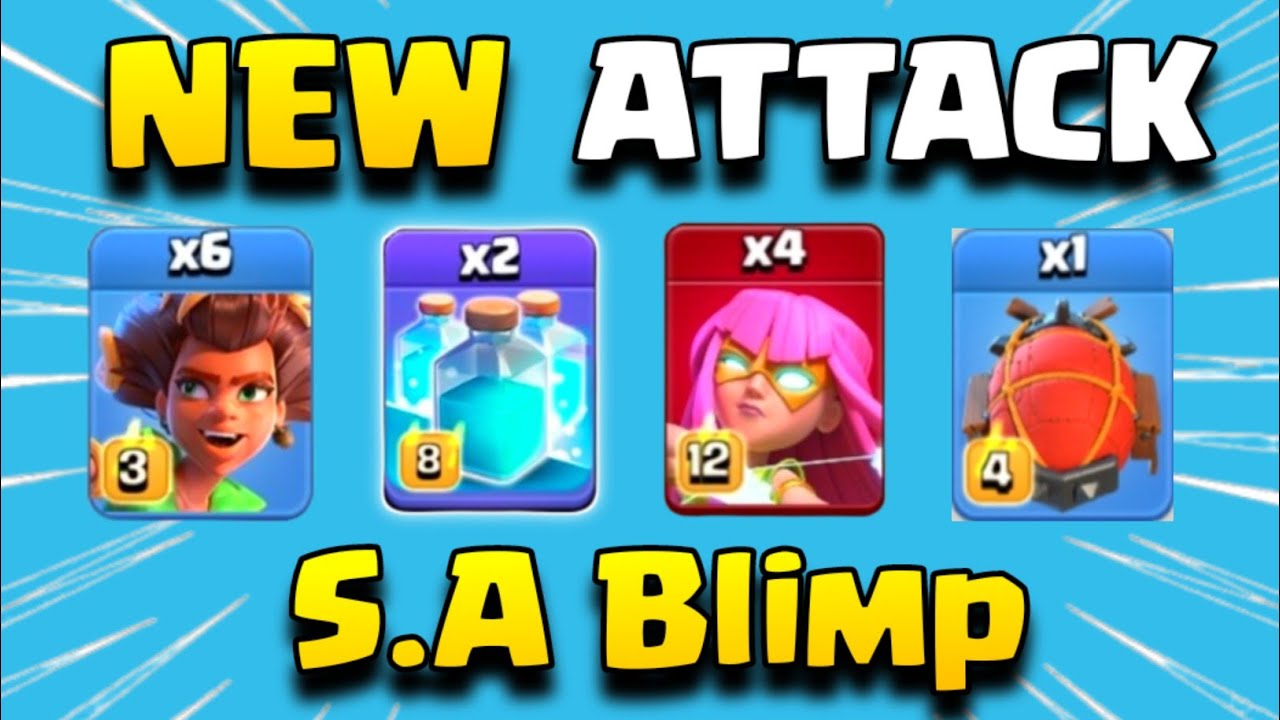 New Root Rider with S.A Blimp Attack Th16 Max 🙀🔥 | best th16 attack strategy | clash of clans