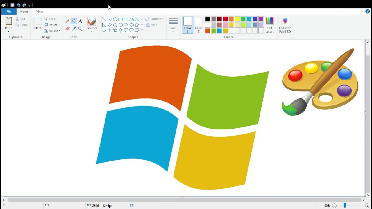 How to draw the Windows 7 logo using MS Paint | How to draw on your ...