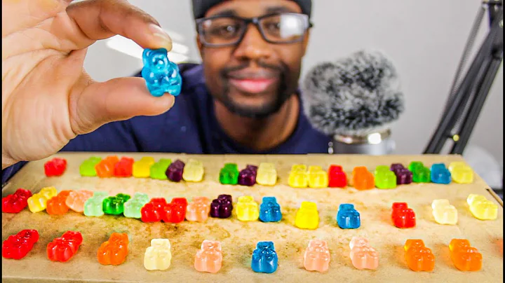 ASMR EATING ALBANESE GUMMY BEARS CANDY ( Squishy sounds ) | ASMR TY | MUKBANG