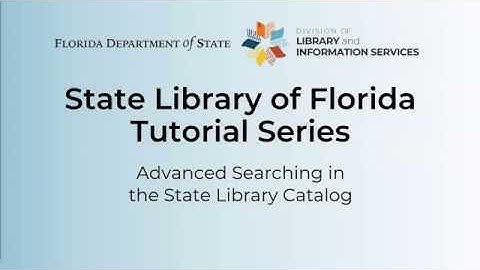 Advanced Searching in the State Library Catalog