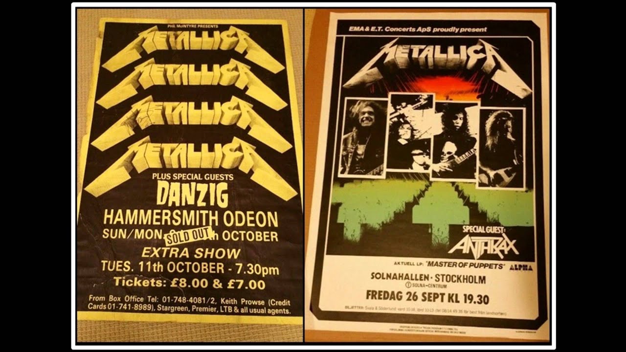 1986 metallica tour dates
