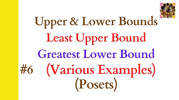 6. Upper and lower bounds, Greatest lower bound, Least upper bound||Infimum and supremum of a subset