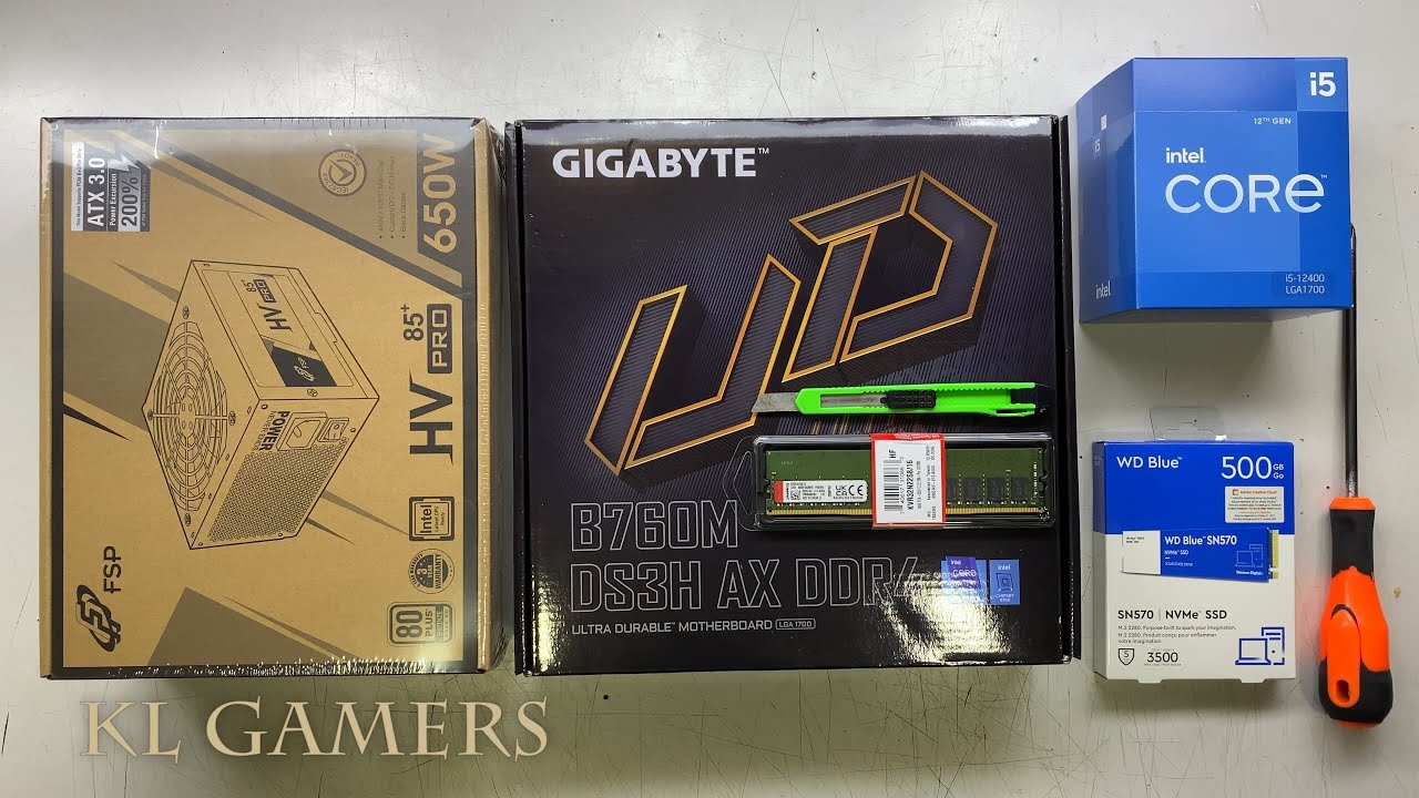intel Core i5 12400 GIGABYTE B760M DS3H AX DDR4 WD Blue NVMe SSD 