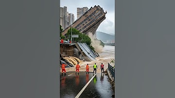High-Rise Building Collapses After Soil Shifts Near the Riverbank!