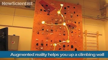 Augmented reality helps you up a climbing wall