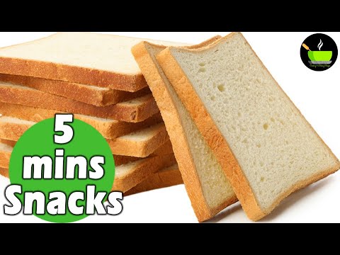 5 Minute Easy Snacks Recipe | Evening Snacks | Lockdown Recipes | Bread Recipes | Instant Snacks | She Cooks
