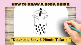 HOW TO DRAW A CUTE BUBBLE TEA, STEP BY STEP, Jack Drawings 