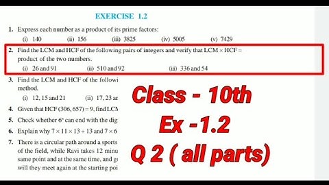 Q2 (all parts) ,  Ex-1.2 , Class - 10th , (Real Numbers) Page no. 11 , NCERT CBSE