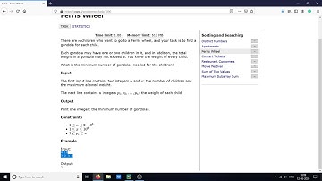 PYTHON Ferris Wheel Algorithm - CSES Sorting and Searching #3
